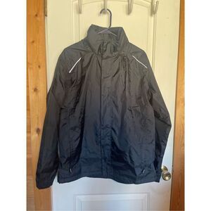 Core 365 by North End Mens jacket L black, zip up breathable, Rolled hidden hood